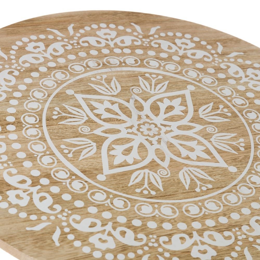 Mesa auxiliar redonda laminada blanca