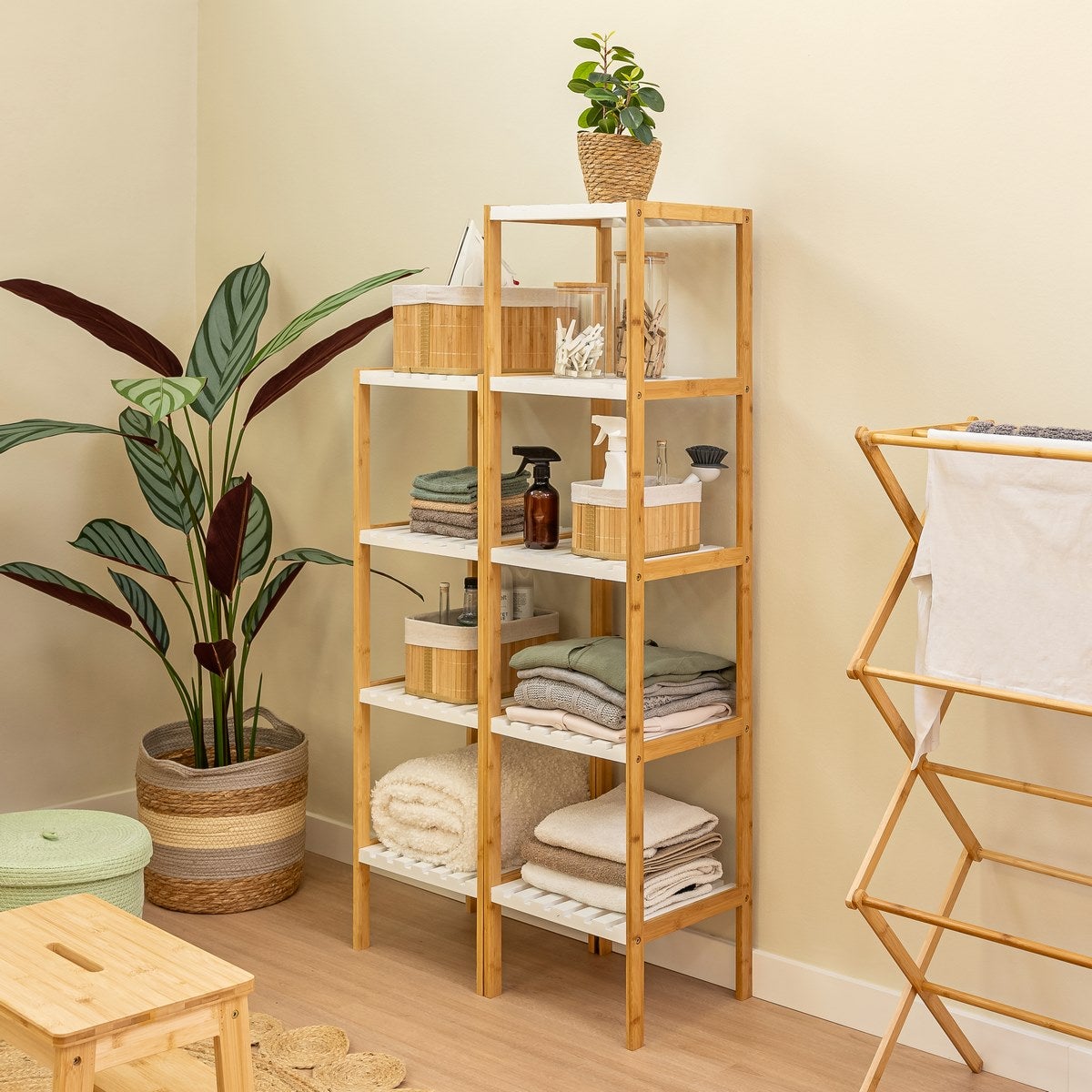 Estantería laminada bambú de 140 cm