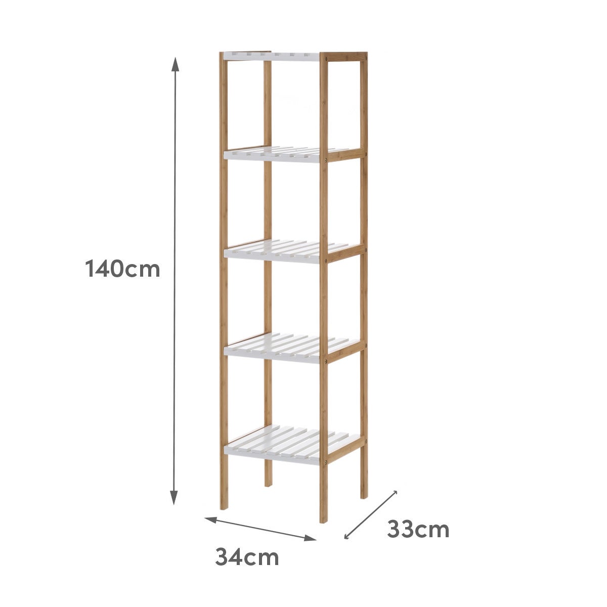 Estantería laminada bambú de 140 cm