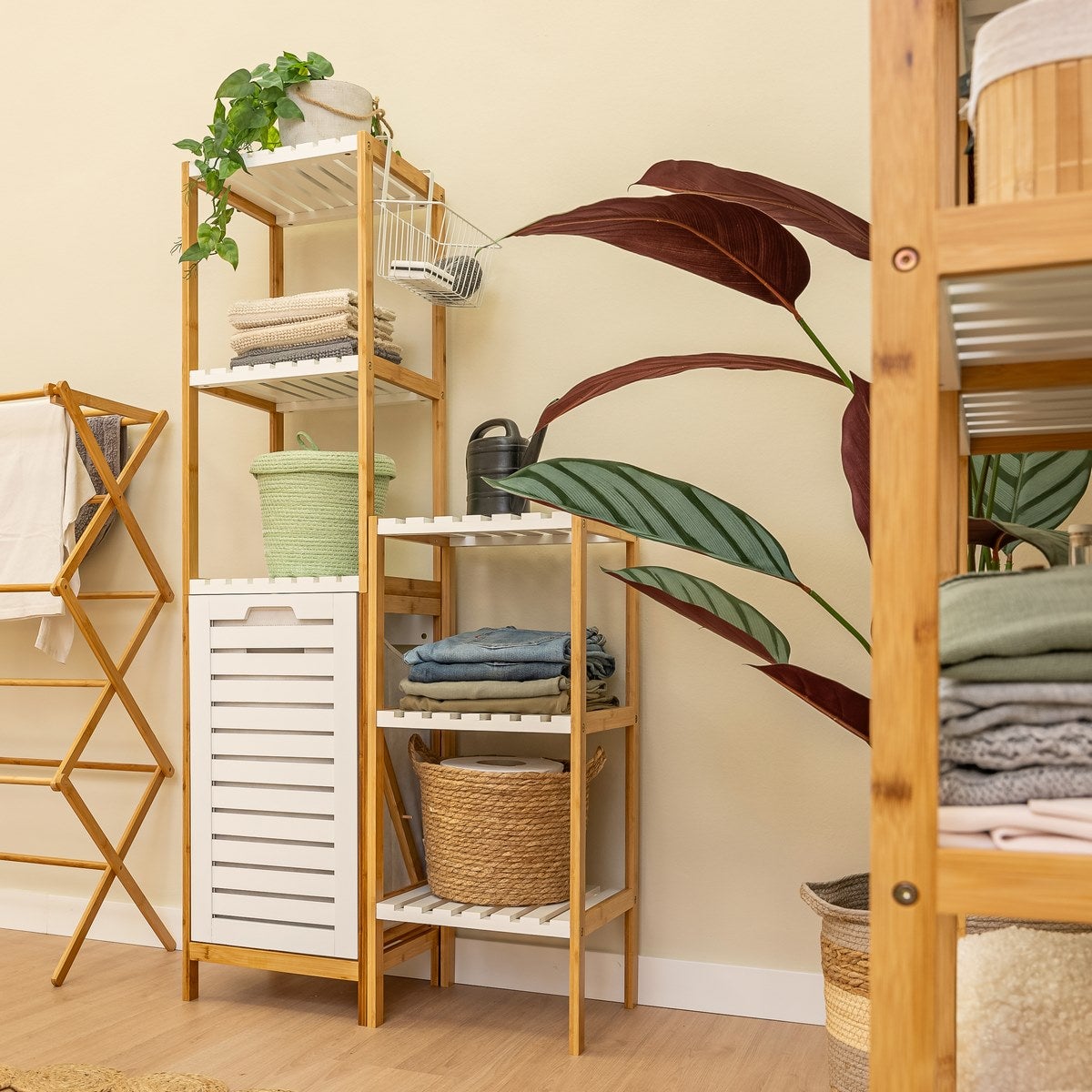 Estantería cesto bambú de 140 cm