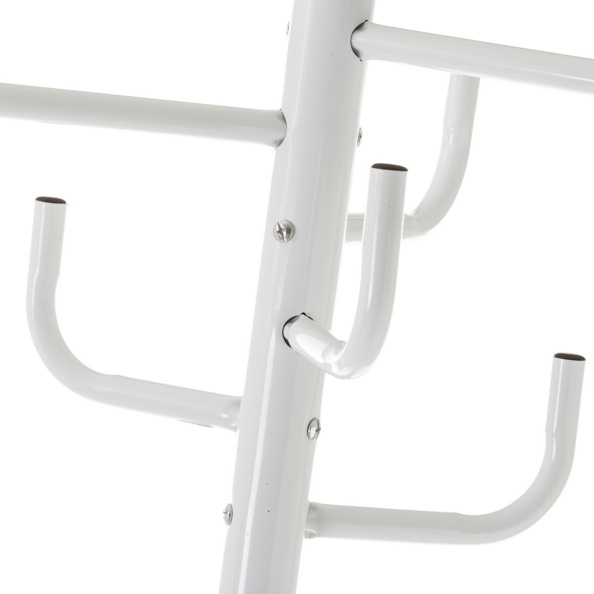 Perchero blanco de metal con 8 brazos