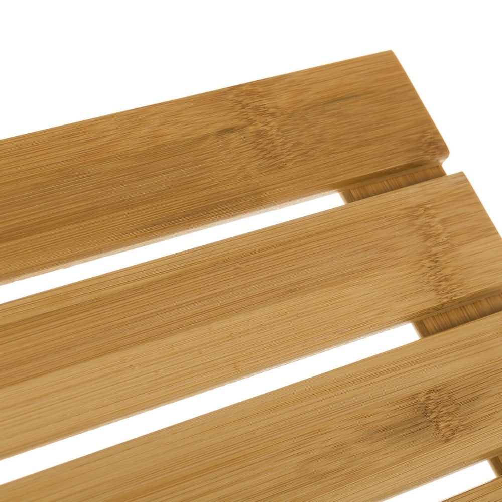 Tarima de ducha antideslizante de lamas de bambú natural de 35x53 cm
