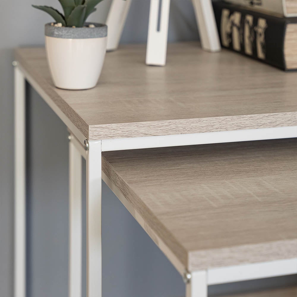 Set de 2 Mesa auxiliares auxiliares nido Urban White