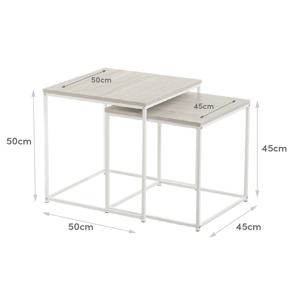 Set de 2 Mesa auxiliares auxiliares nido Urban White