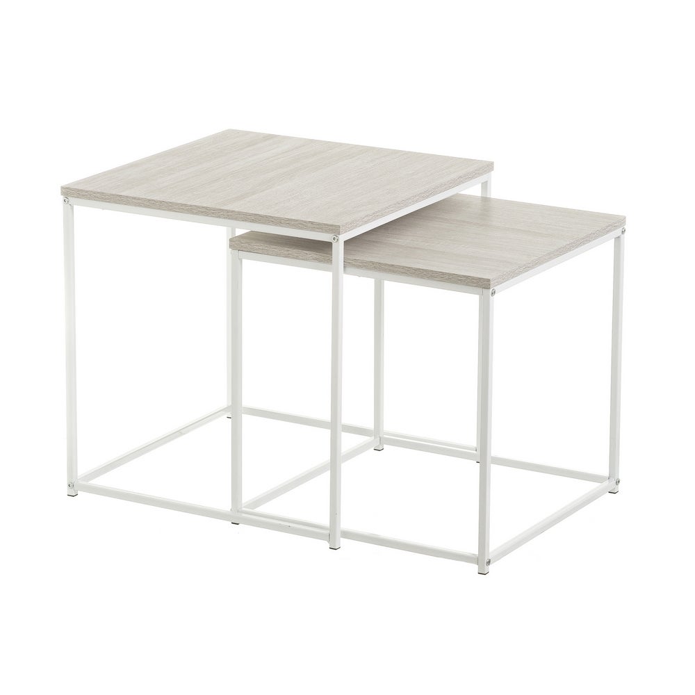 Set de 2 Mesa auxiliares auxiliares nido Urban White