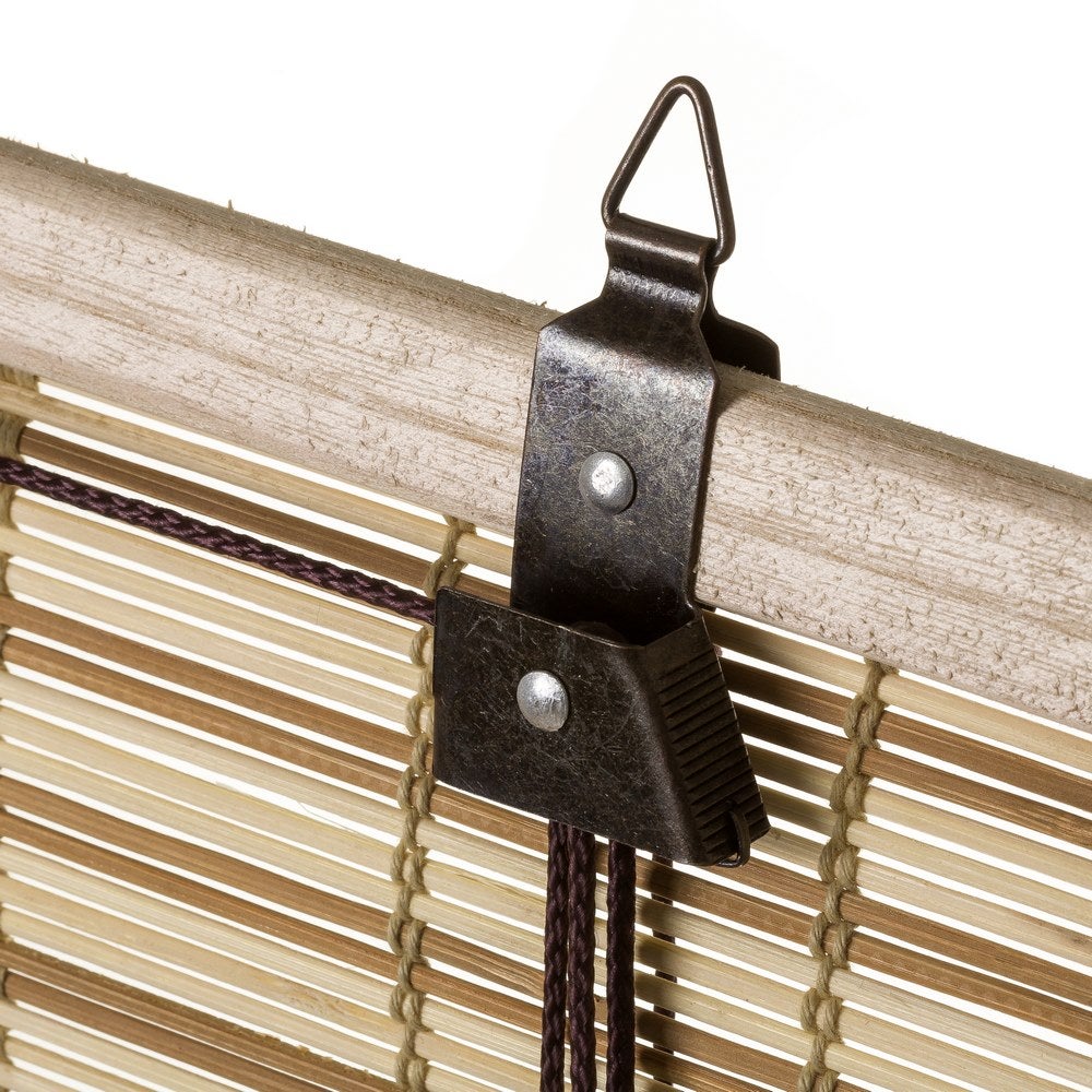 Estor enrollable beige de varillas de bambú de 90x180 cm