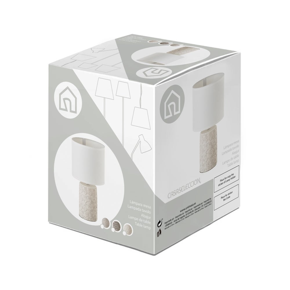 Lámpara de mesita de noche cemento 33 cm