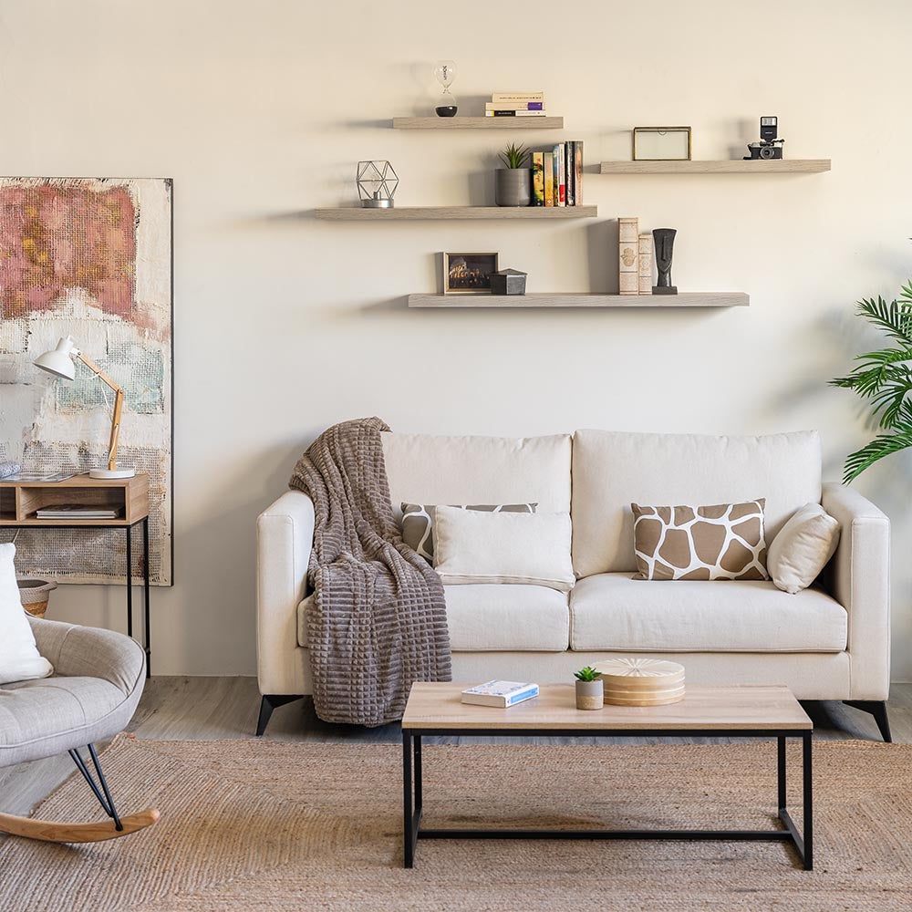 Estante de pared flotante gris de 80 cm