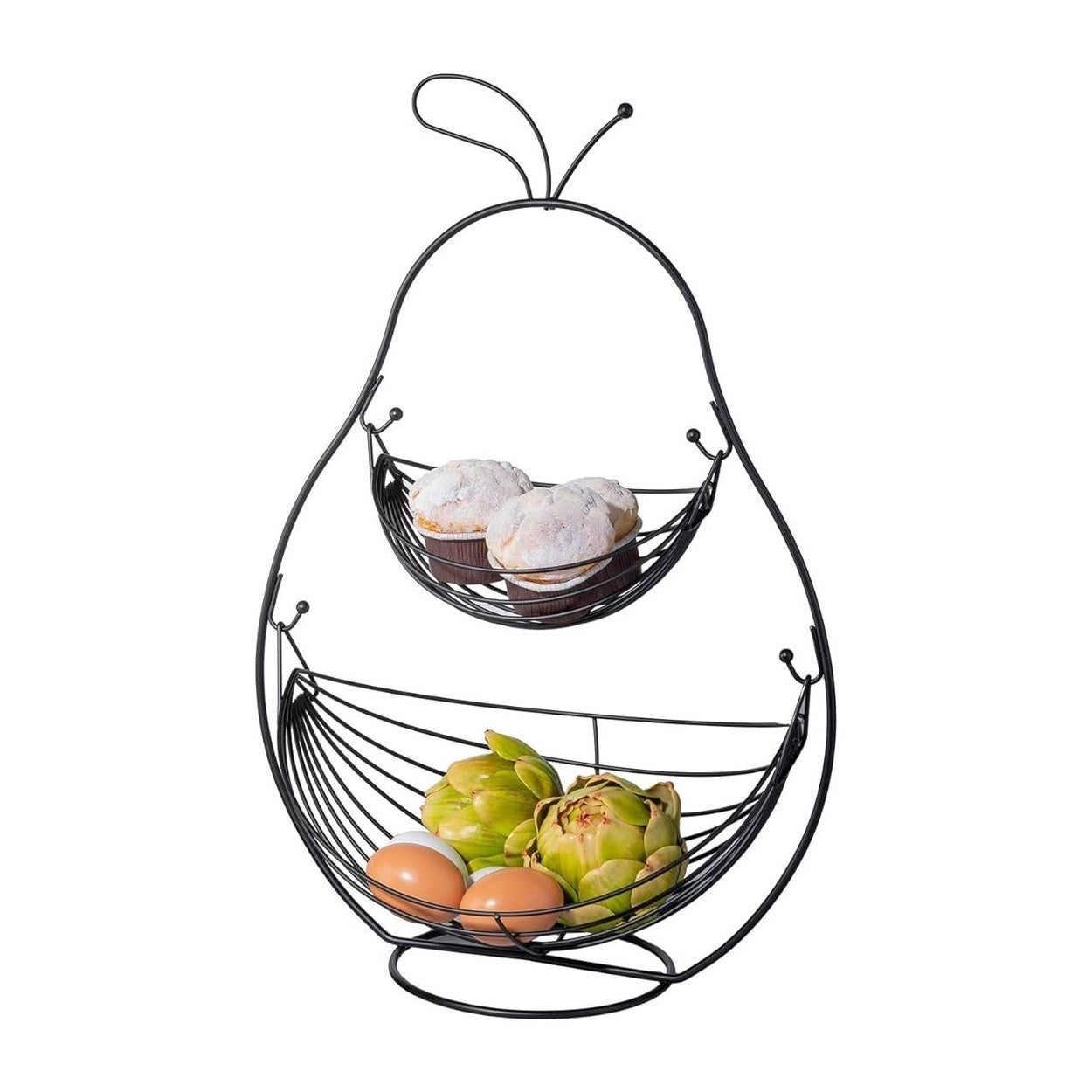Frutero con 2 cestas pera negro