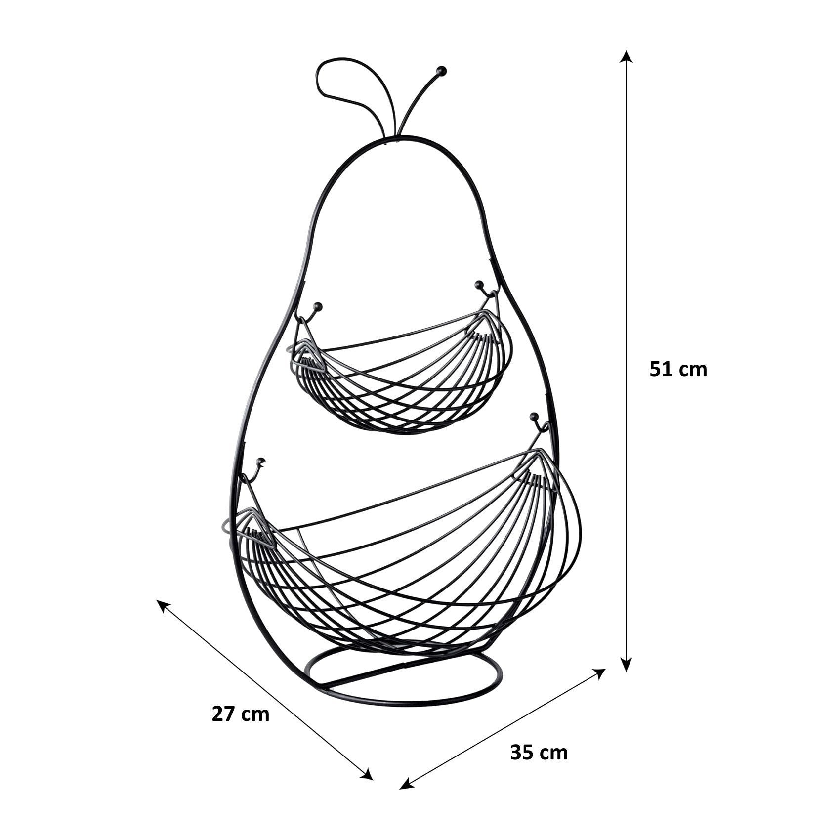 Frutero con 2 cestas pera negro