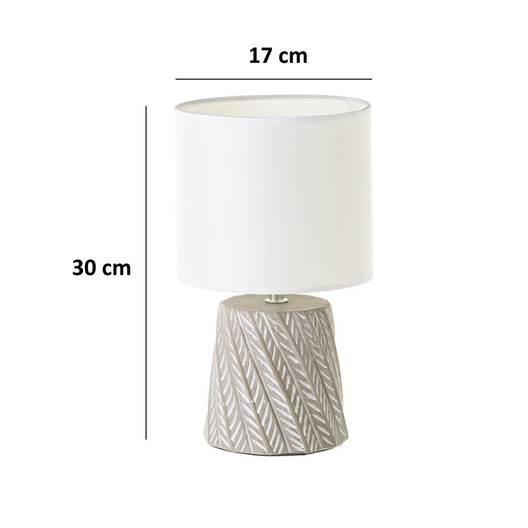 Lámpara de mesa de cemento gris cilíndrico