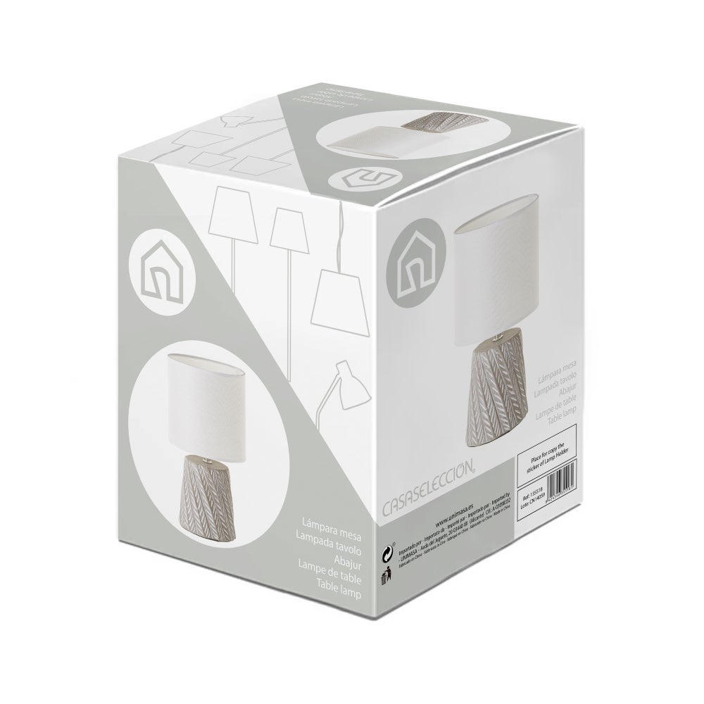 Lámpara de mesa de cemento gris cilíndrico