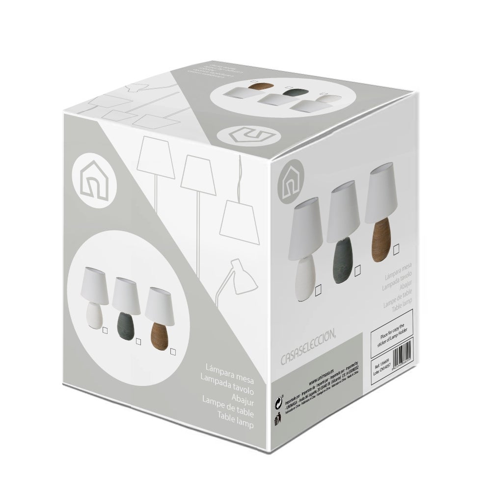 Lámpara de mesa de cerámica marrón