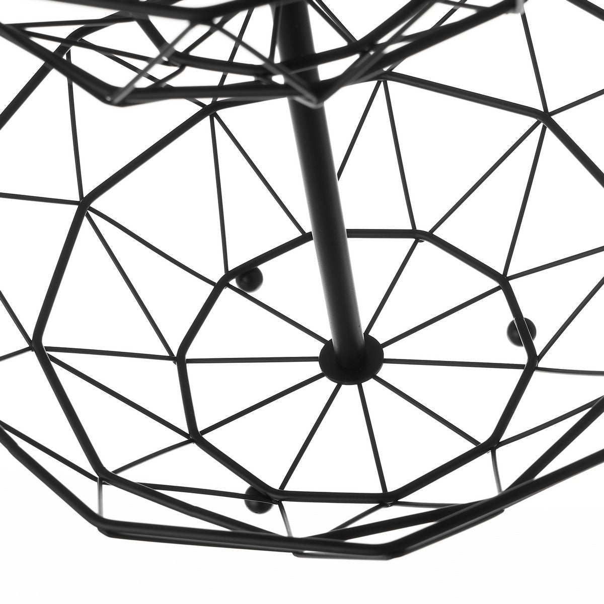 Frutero geométrico de 2 alturas negro de metal de Ø 29x38 cm -