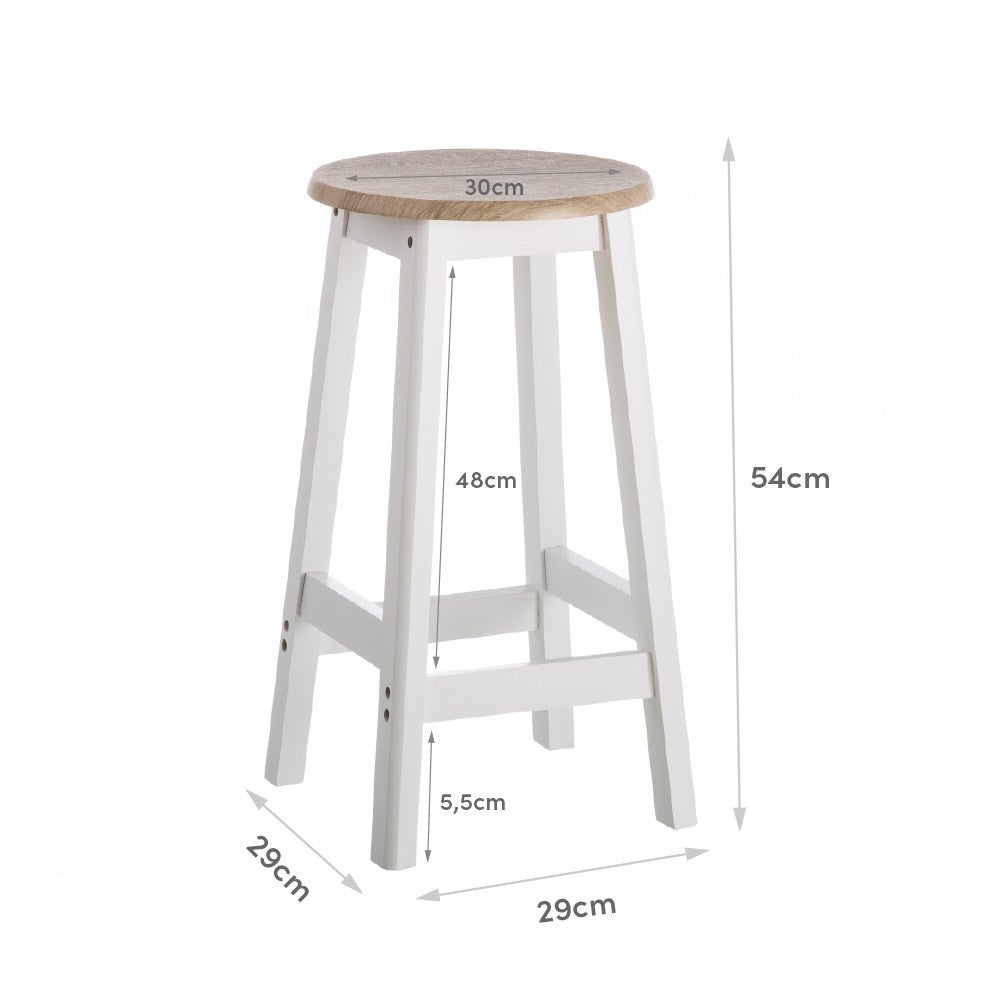 Pack de 2 taburetes de cocina de madera de 54 cm