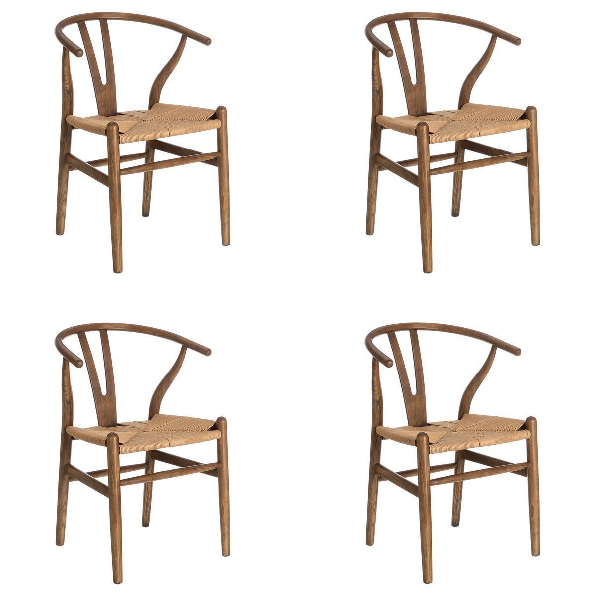 Pack de 4 sillas de comedor Ming marrón oscuro