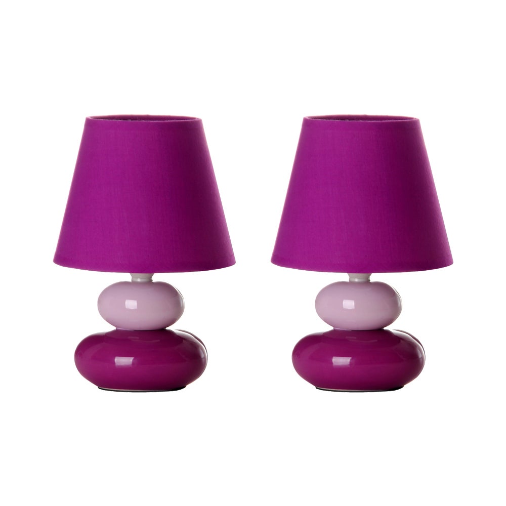 Set de 2 Lámpara de mesa de cerámica lila