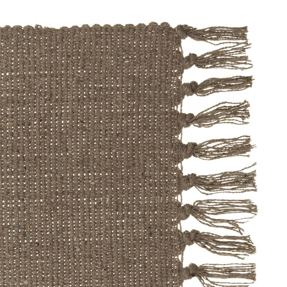 Set de 3 alfombras de flecos de algodón natural de 50x80 cm -