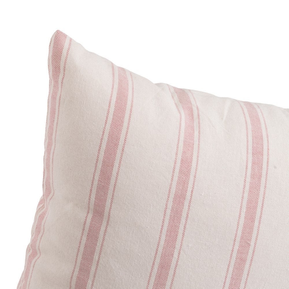 Set de 5 cojines de rayas rosa de algodón natural de 45x45 cm con relleno