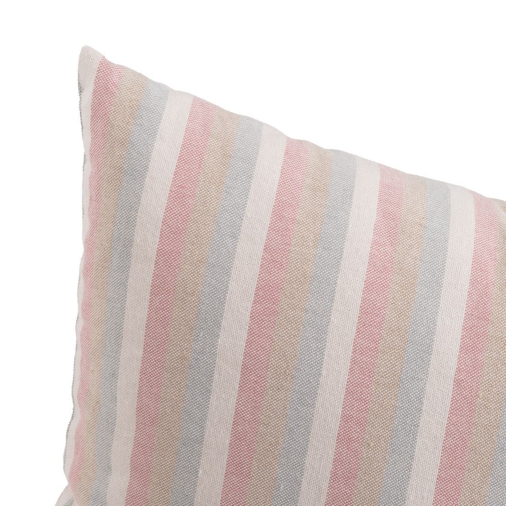 Set de 5 cojines de rayas rosa de algodón natural de 45x45 cm con relleno