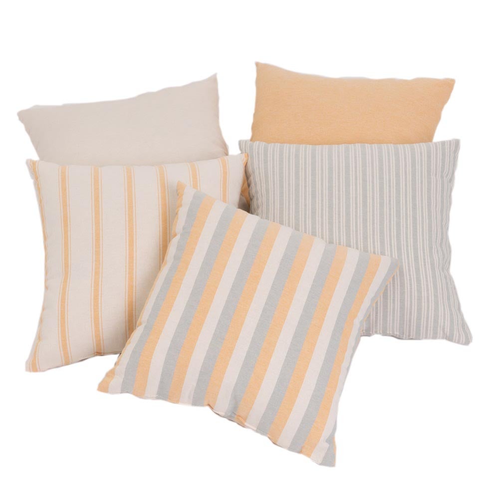 Set de 5 cojín de algodón amarillo