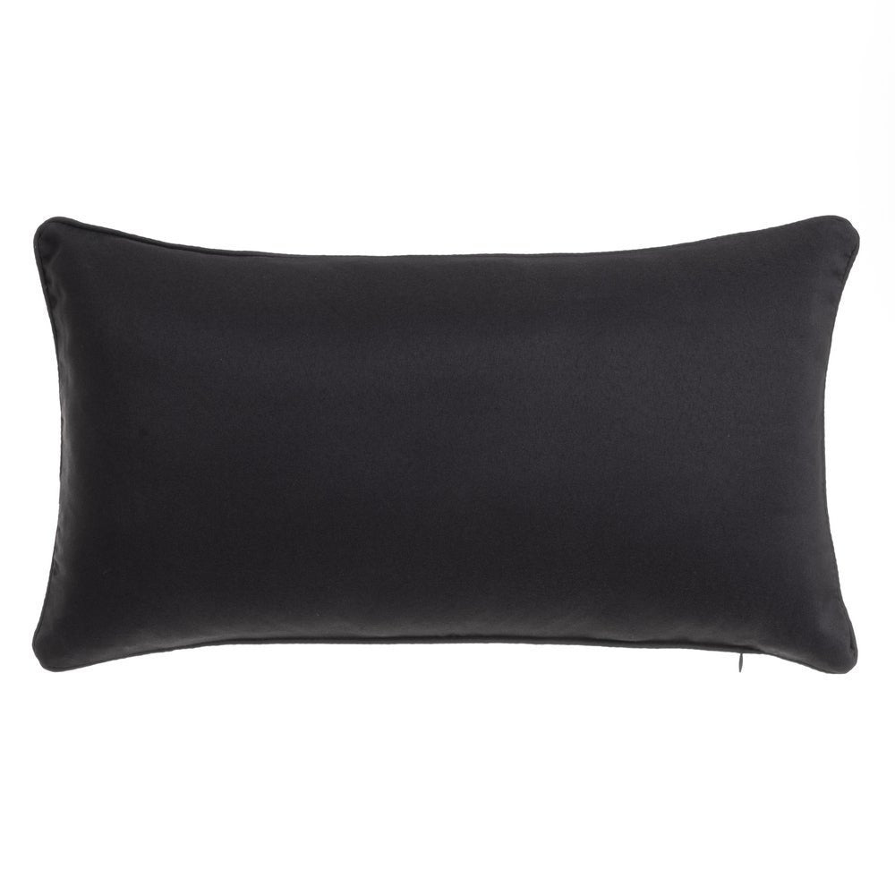 2 cojines lisos negros de tela de loneta de 50x30 cm con relleno