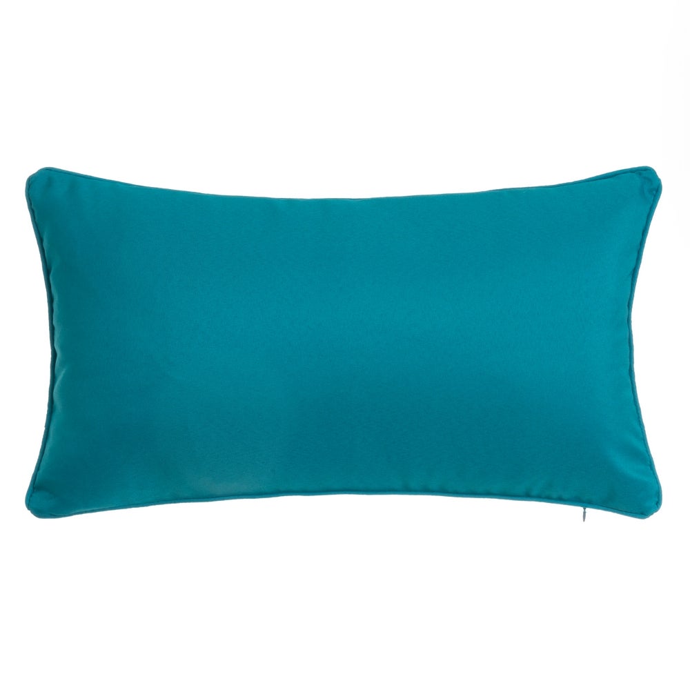 2 cojines lisos azules de tela de loneta de 50x30 cm con relleno