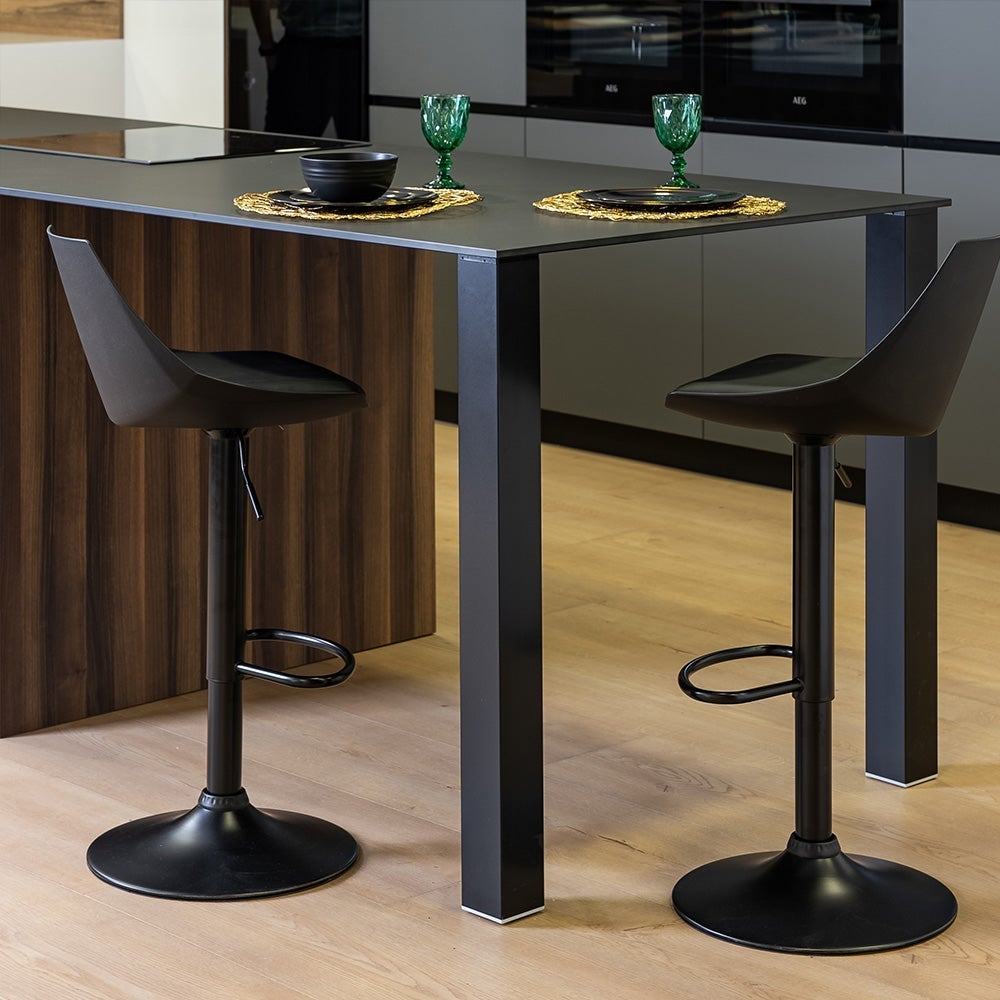 Set de 2 taburetes giratorios negros de 104 cm