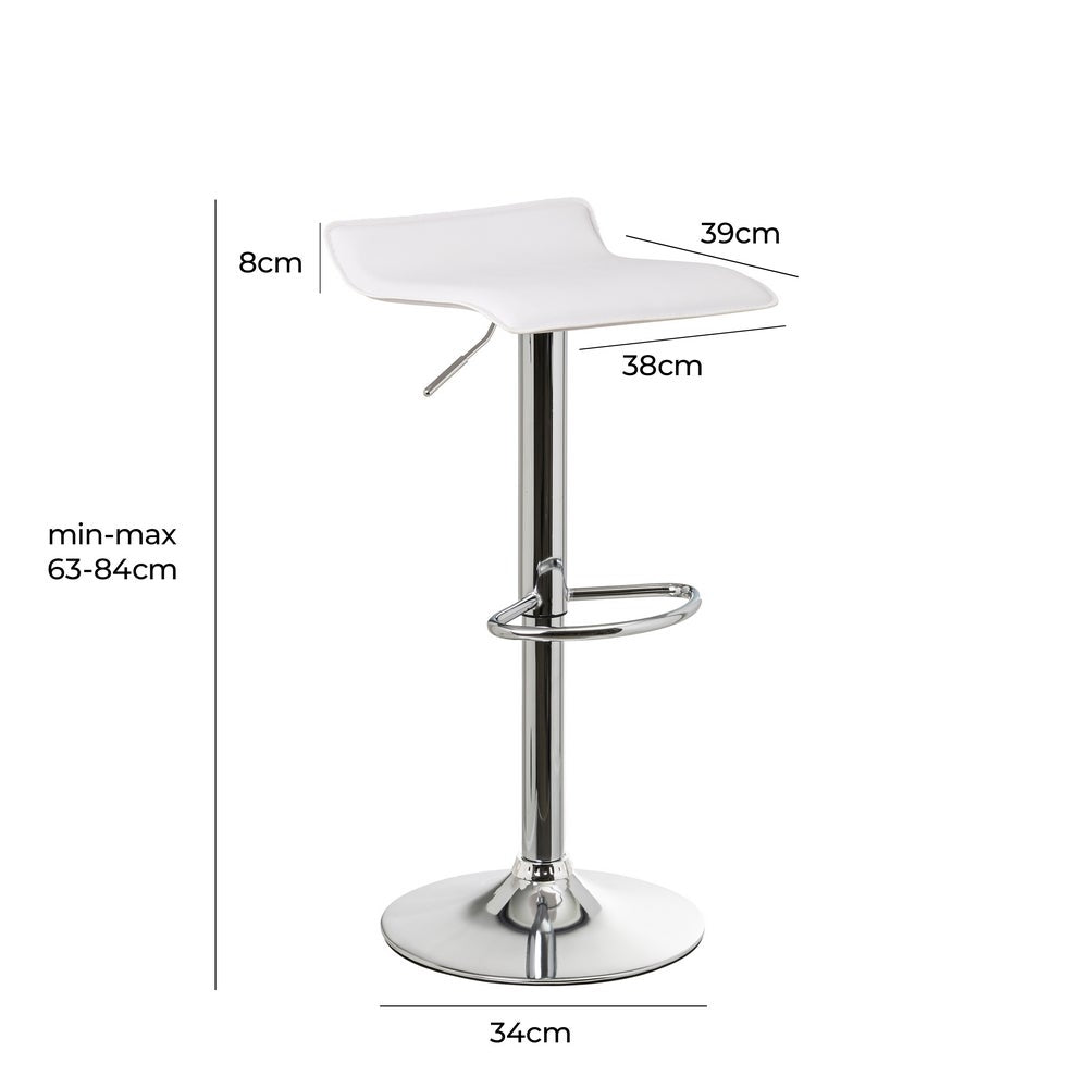 Pack de 2 taburetes giratorios blanco y metal