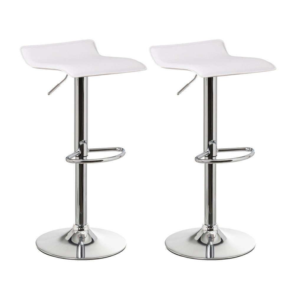 Pack de 2 taburetes giratorios blanco y metal