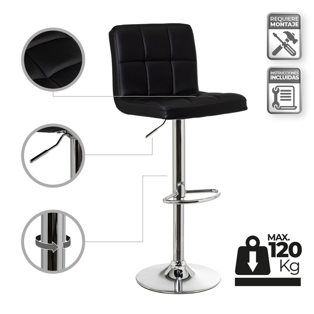 2 taburetes giratorios negros
