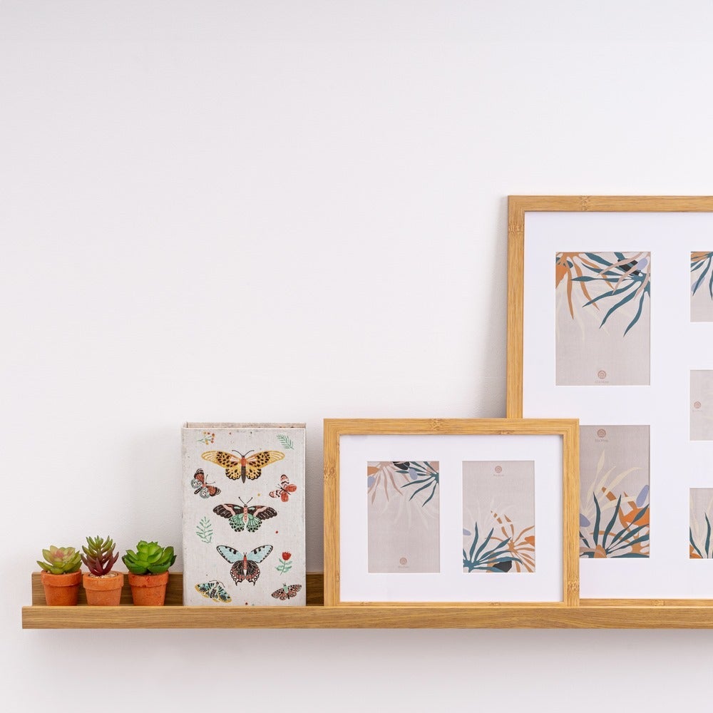 Set de 2 estantes de pared natural de 80 cm