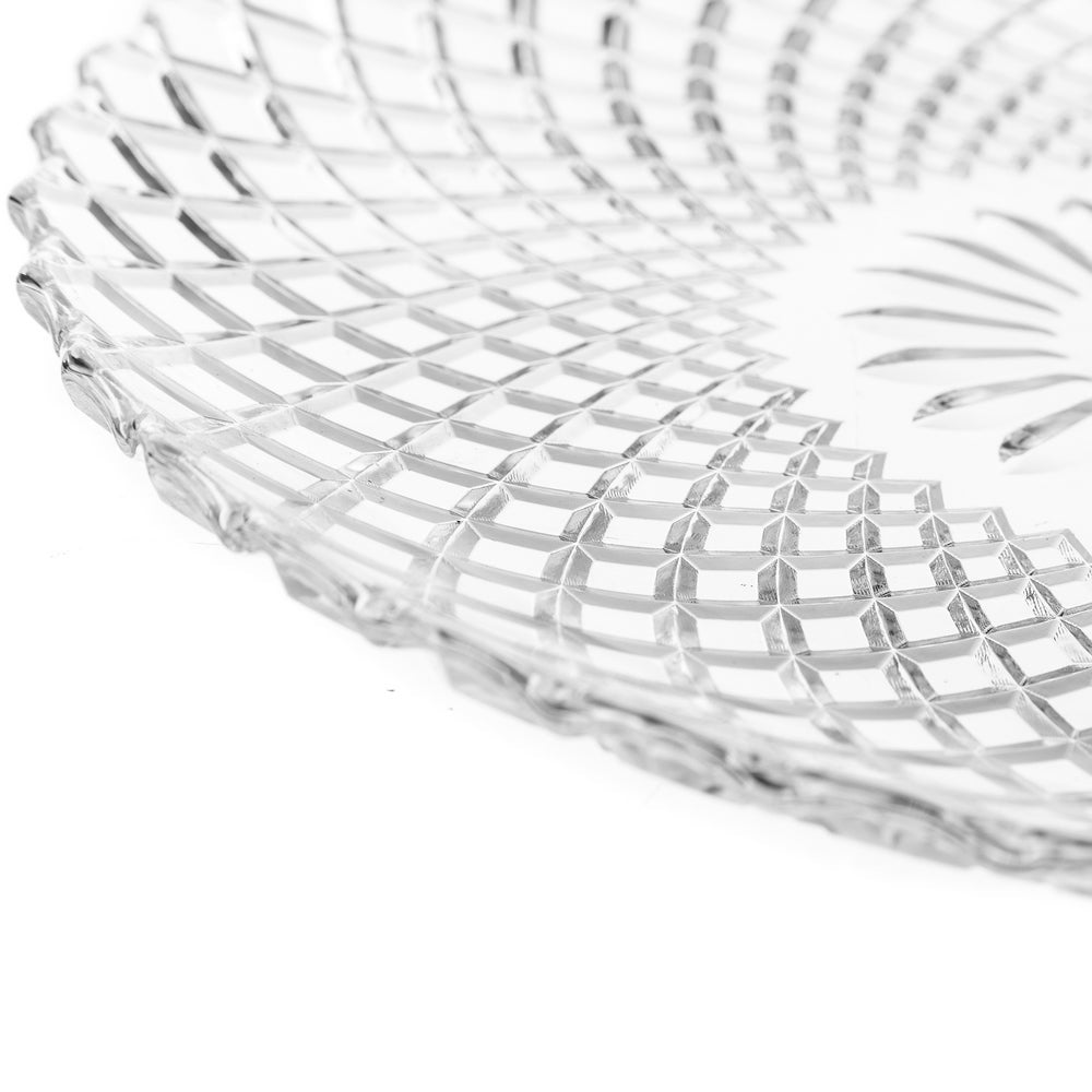 Juego de 12 plato de cristal transparente