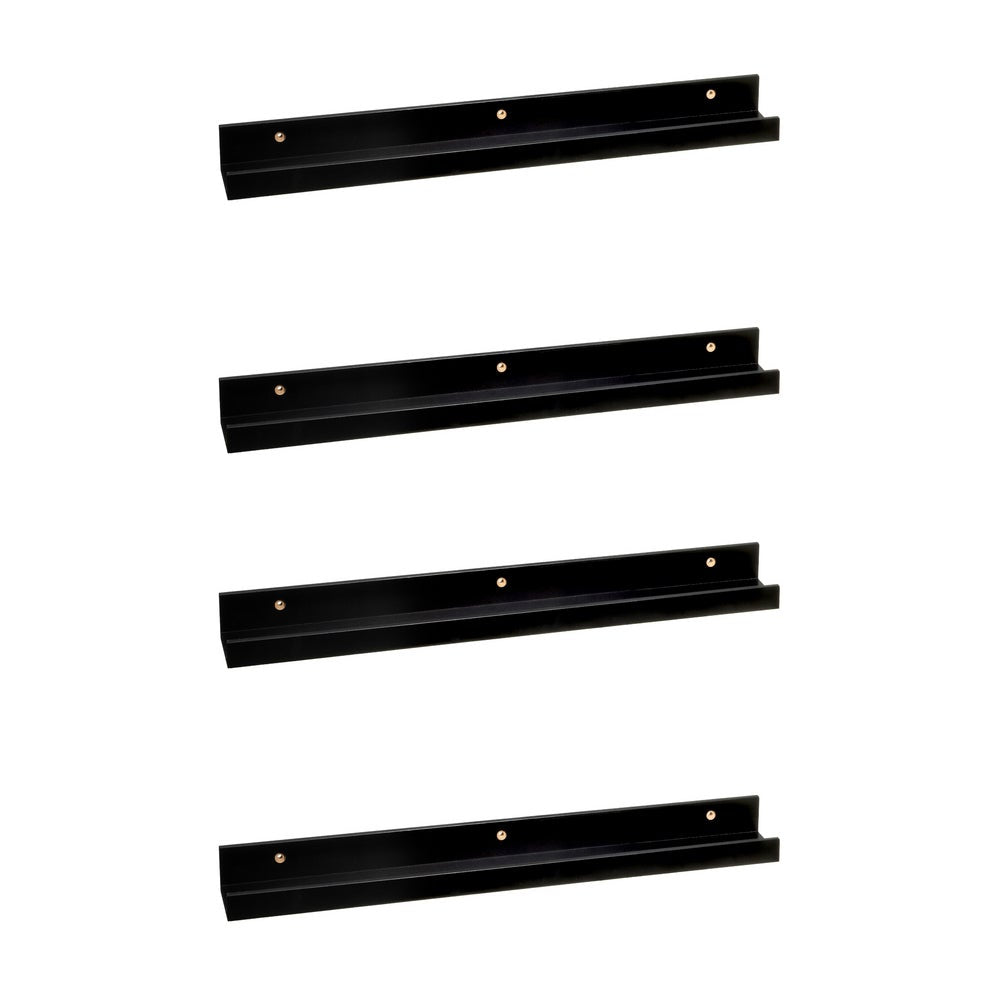 Set de 4 estantes de pared negros de 60 cm