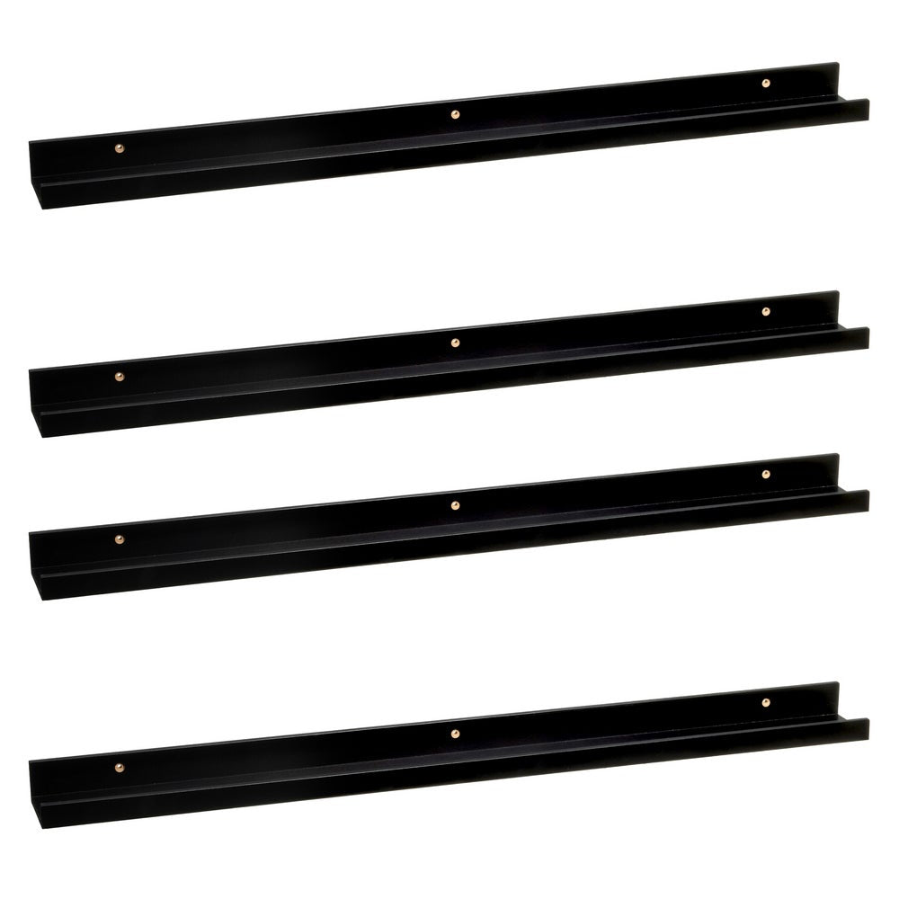 Set de 4 estantes de pared negros de 100 cm