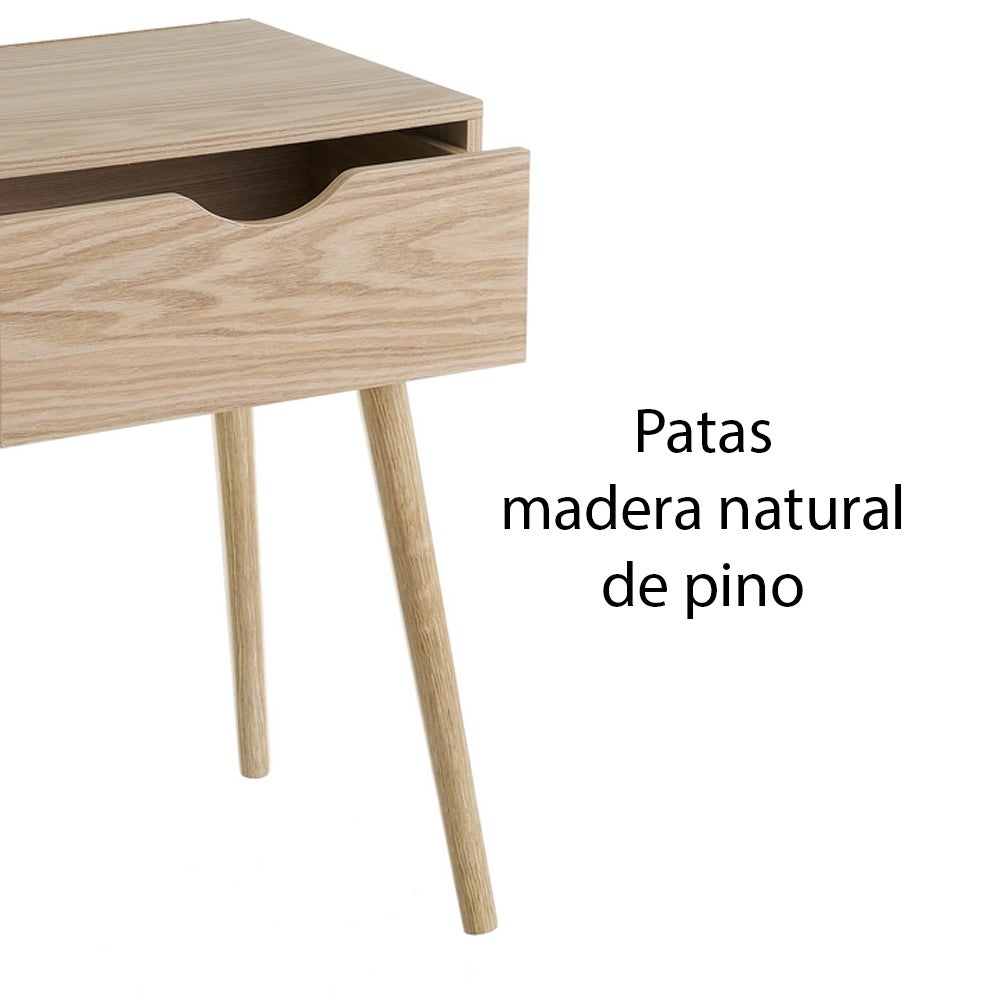 Set de 2 mesas auxiliares de madera de pino
