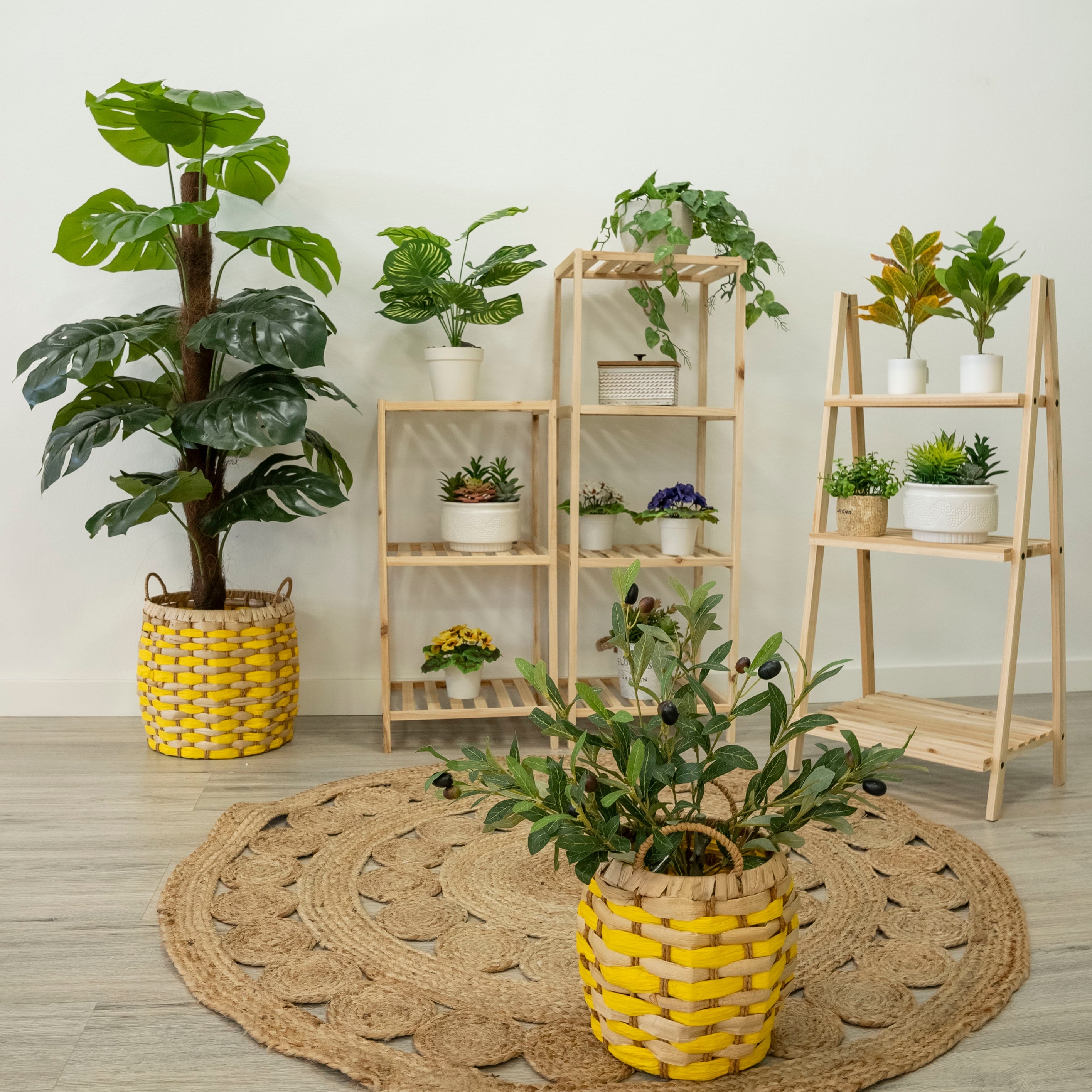 Planta artificial Monstera verde de plástico de 130 cm