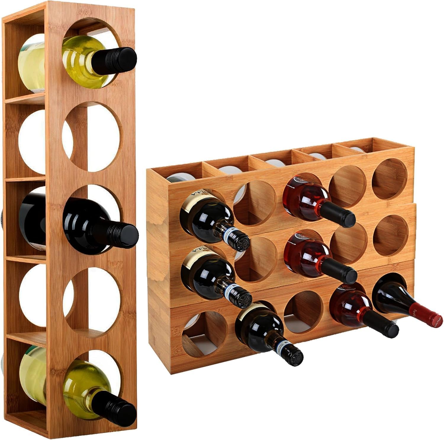 Set de 4 botelleros de bambú