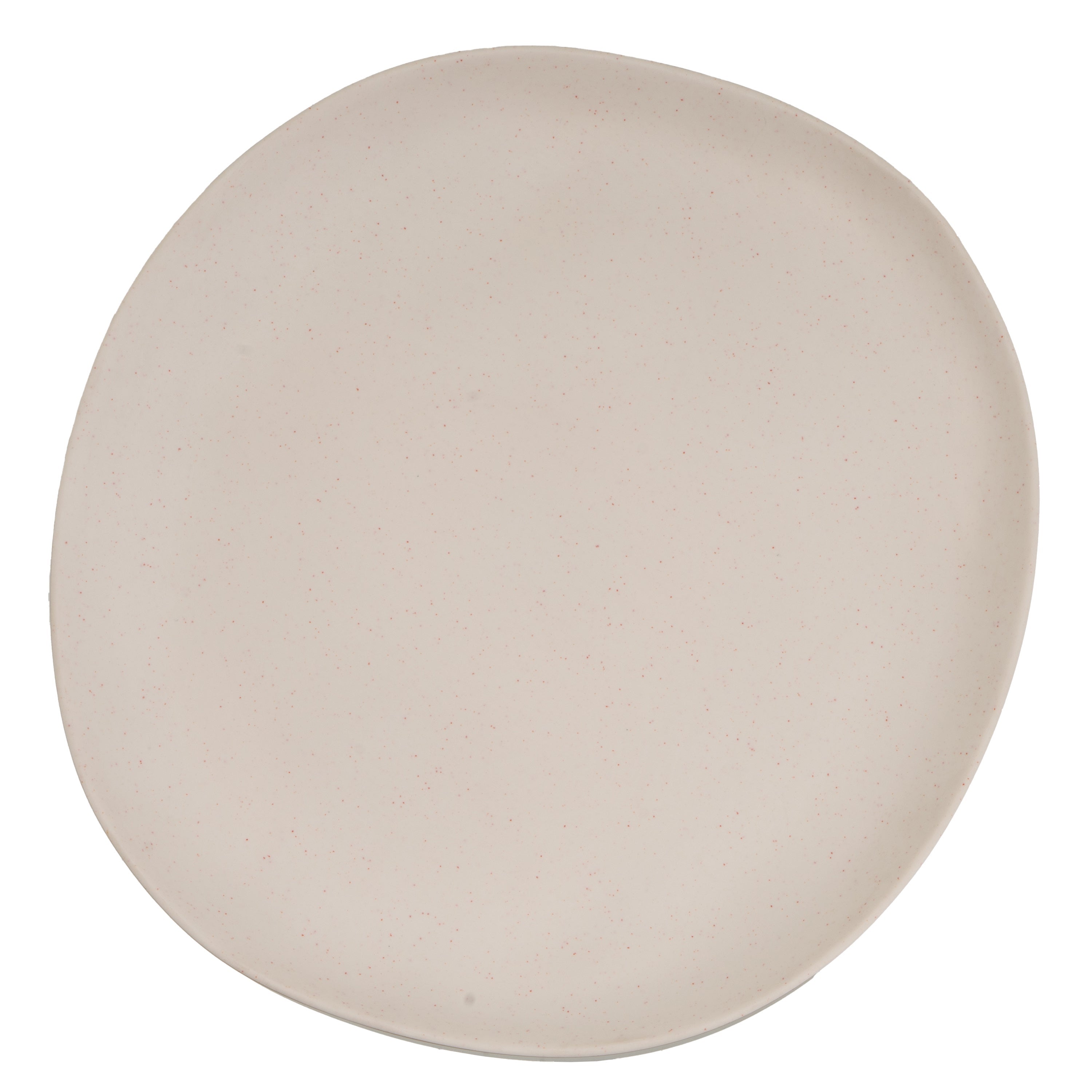 Juego de 12 platos llanos de melamina beige de 28 cm