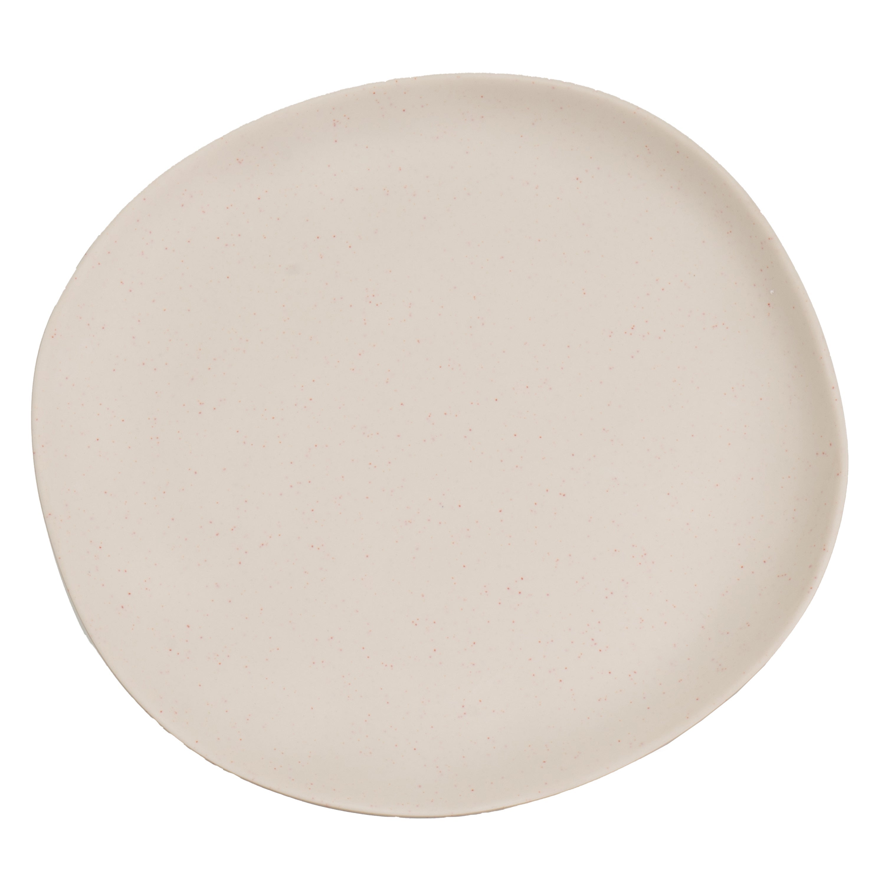 Juego de 12 platos postre de melamina beige de 20 cm