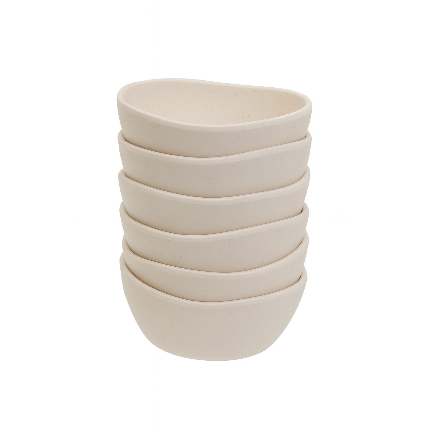 Juego de 6 boles pequeños de melamina beige de 11 cm