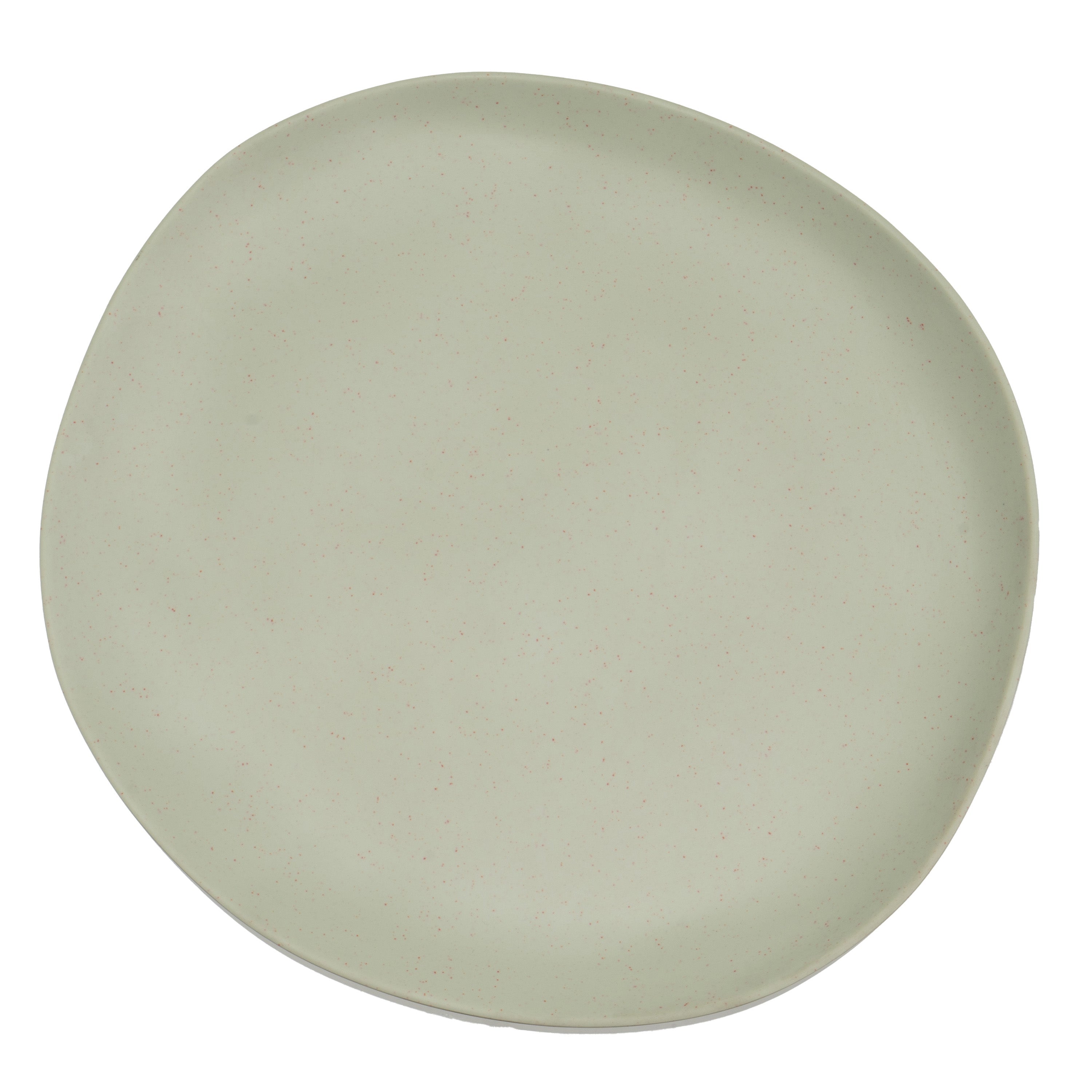 Juego de 12 platos llanos de melamina verde de 28 cm