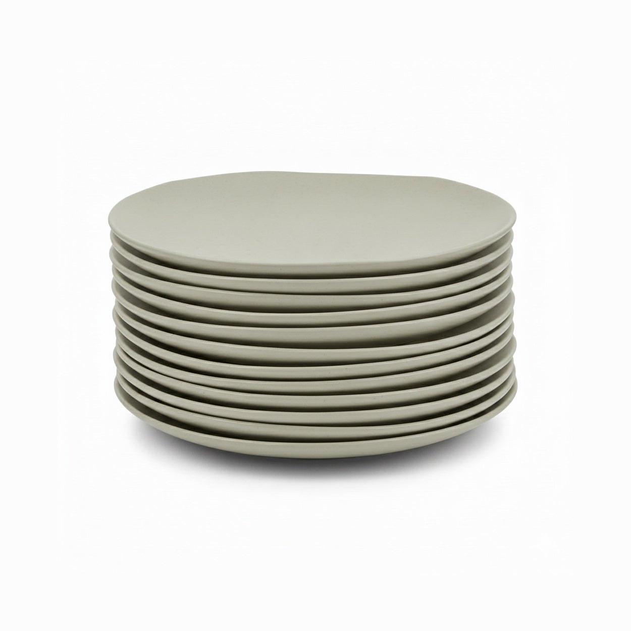 Juego de 12 platos postre de melamina verde de 20 cm