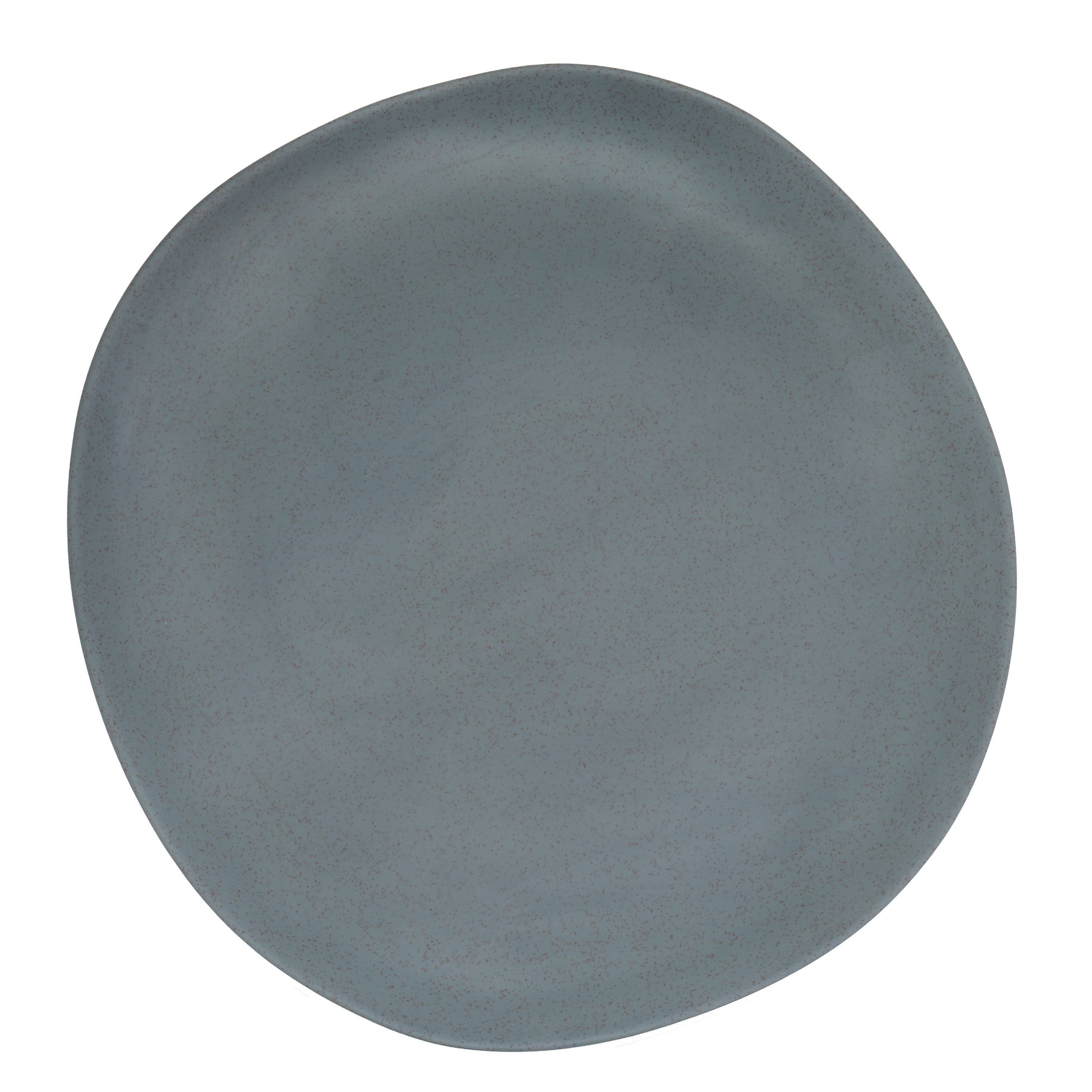 Juego de 12 platos llanos de melamina azul de 28 cm