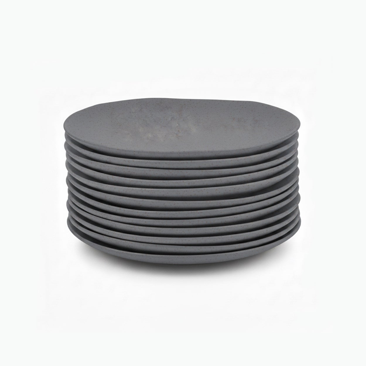 Juego de 12 platos postre de melamina gris de 20 cm