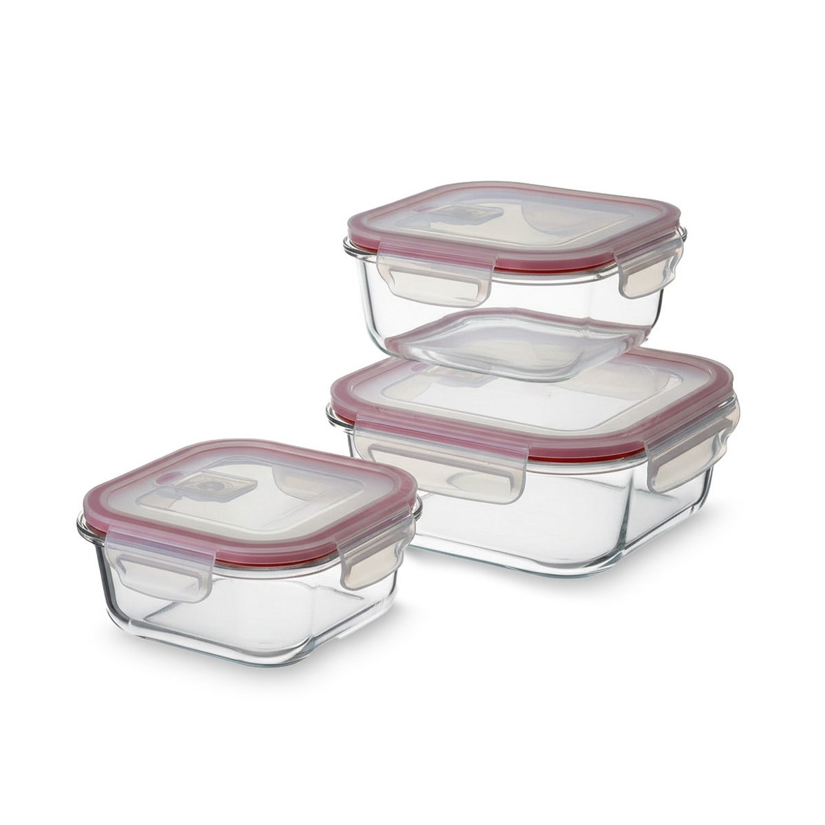 Set 4 Tapers de Cristal de Borosilicato Transparente con Válvula de 1100 ml