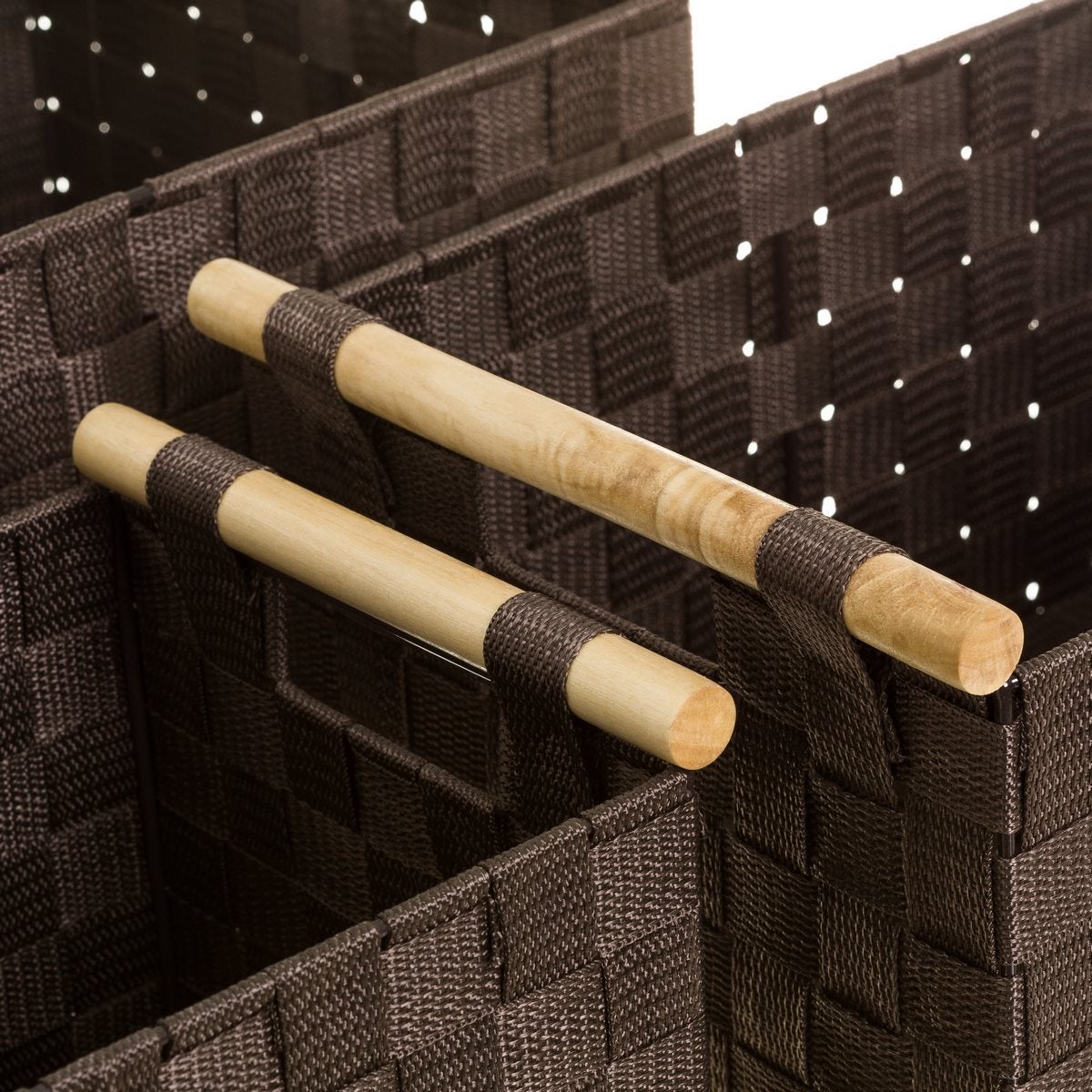 Set de 3 cestas de tela marrón