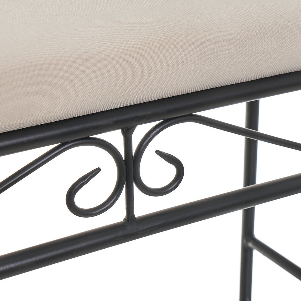 Banqueta pie de cama metálica negra