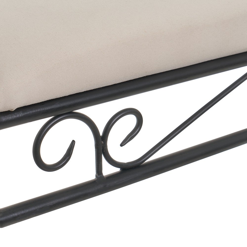 Banqueta pie de cama metálica negra