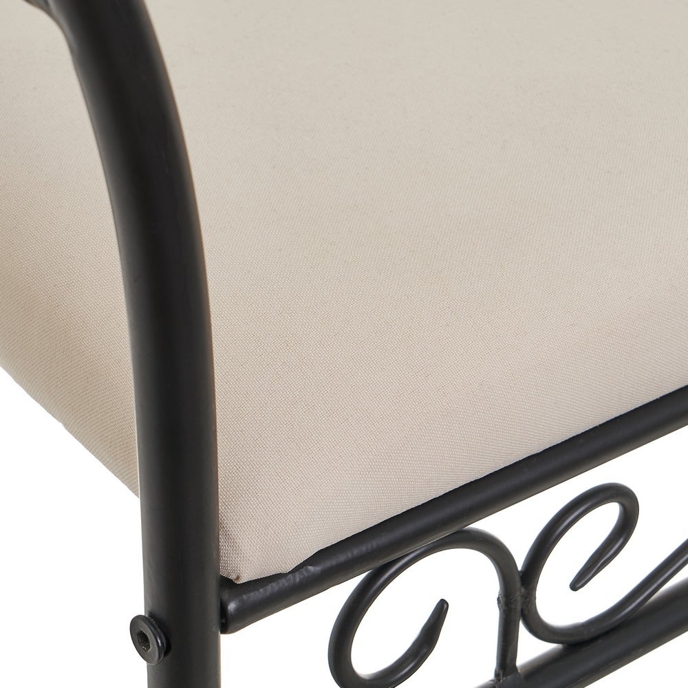 Banqueta pie de cama metálica negra